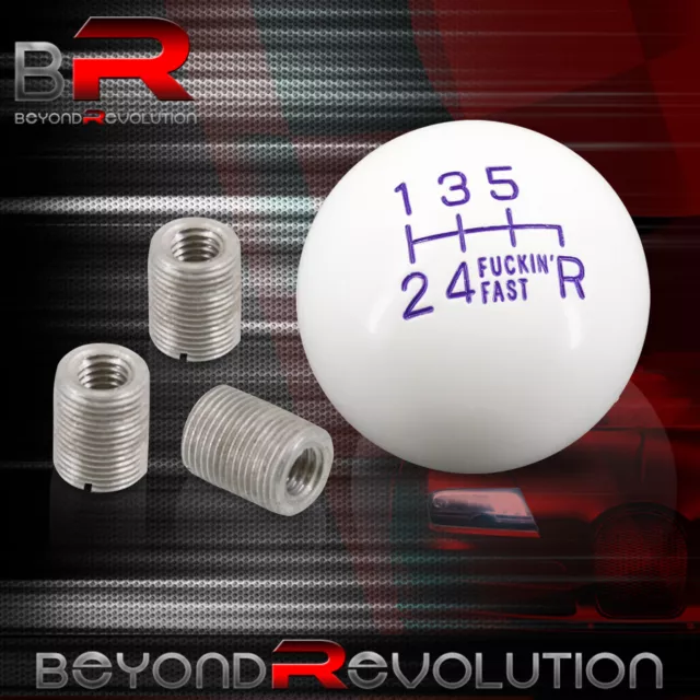 Universal 4oz 2" Light Weight Round Ball Type Manual 6 Speed Shift Knob Purple