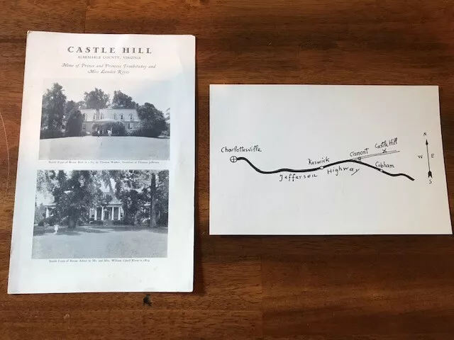 RARE 1930s Castle Hill, Albemarle County, VIRGINIA, Pictorial Pamphlet & Map, VA