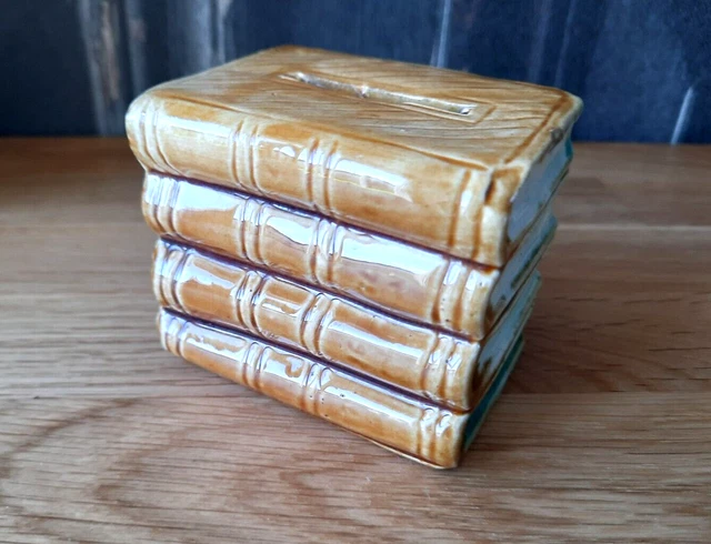 Tirelire ancienne barbotine Pile de livres manufacture Onnaing France 690A