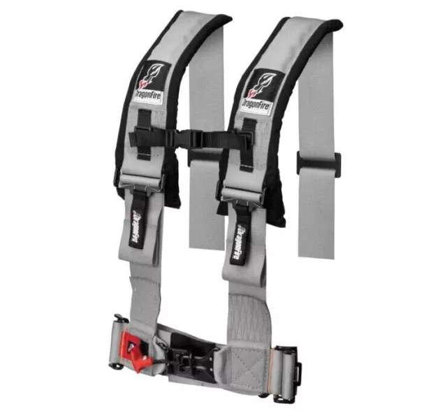 DragonFire Racing Grey 4-Point 3" Buckle Harness Restraints - 521357