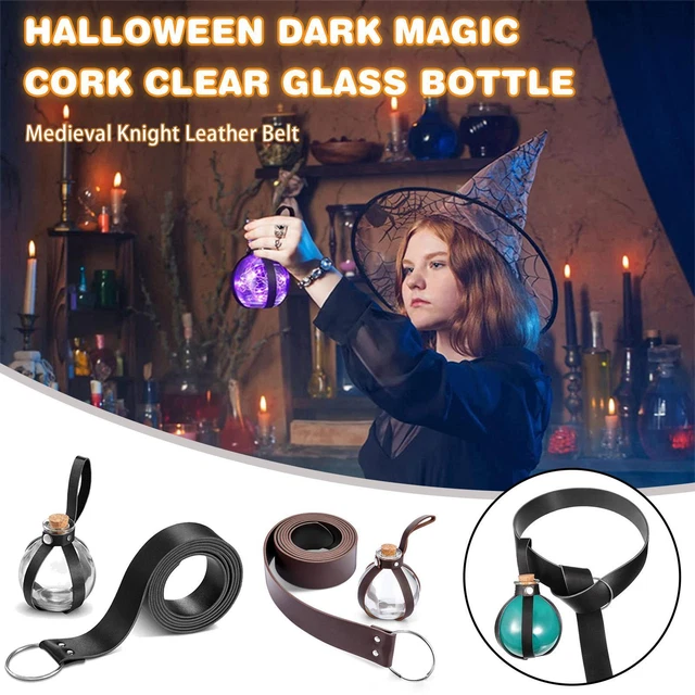 Witch Wizard Dark Magic Cork Bottle With Leather Holder GX, Costume G5J3