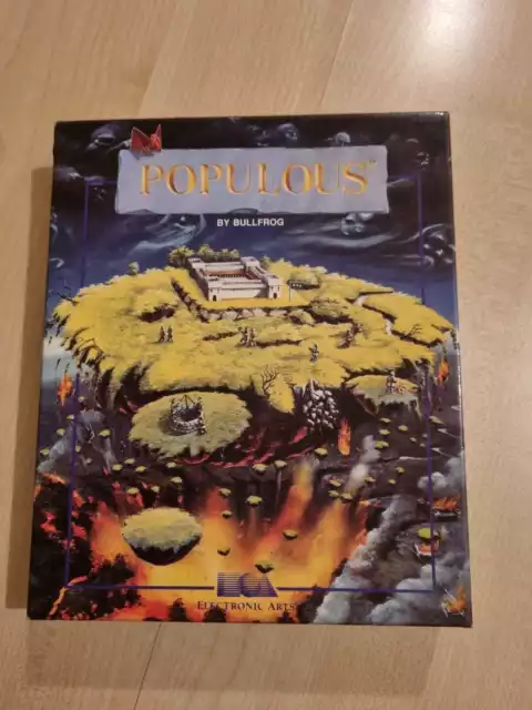 PC 1989: Populous + Populous - The Promised Lands (PC 5 1/4 Disks) (OVP)