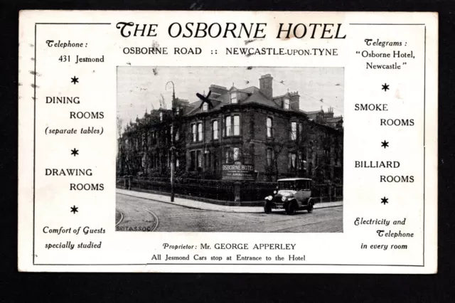 Newcastle upon Tyne - The Osborne Hotel - printed postcard