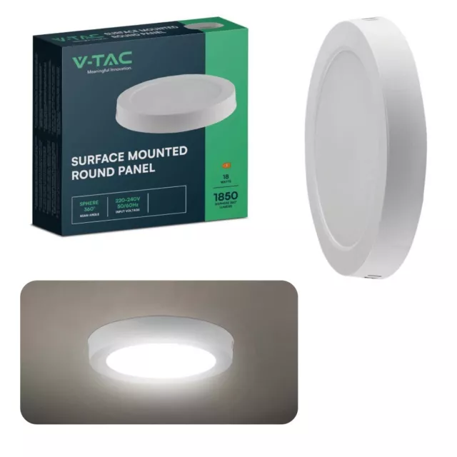 Plafoniera pannello led montaggio esterno lampadario rotondo 6W 12W 18W bianco