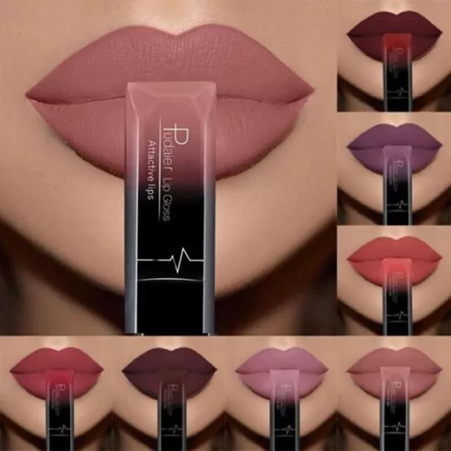 PUDAIER Long Lasting Waterproof Velvet Matte Lipstick Liquid Lip Gloss Makeup ♬