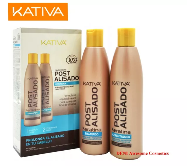 KATIVA Straightening Keratin& Argan Oil Post 2 x 250 ml
