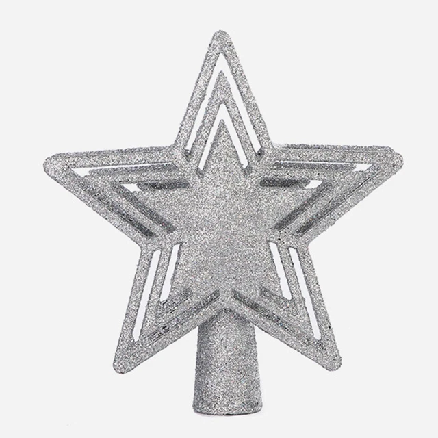3D GLITTER STAR Lighted Christmas Tree Topper with Snowflake Projector