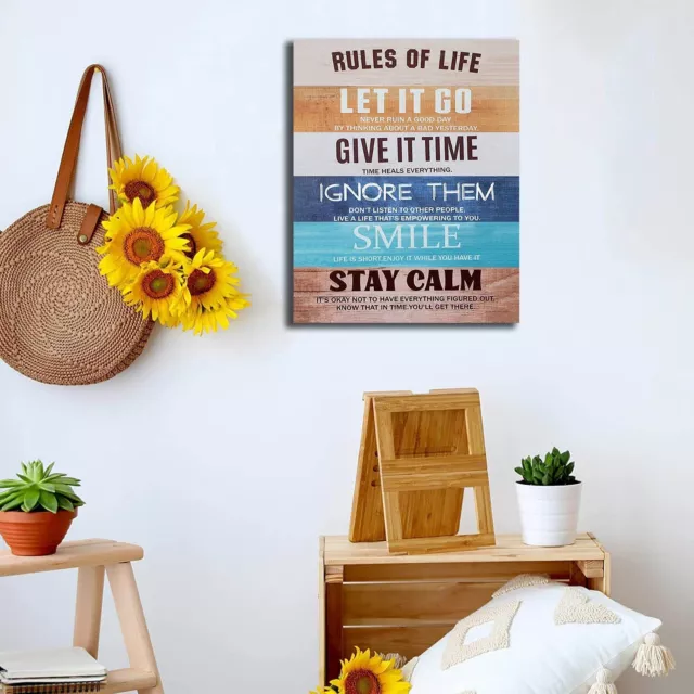 Rules of Life Motivational Poster Canvas Inspirational Art Office Wall Décor 2