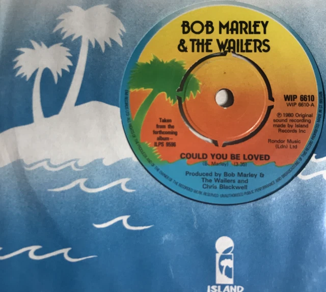 Bob Marley & The Wailers Could You Be Loved 7” Single 1980 Island Records MINT