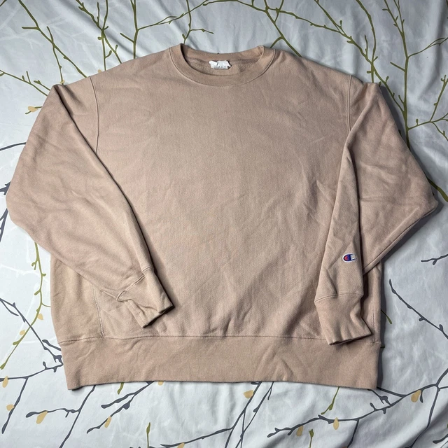 Champion Reverse Weave Mens XL Pullover Sweatshirt Pink Heavyweight Cuffed Waist