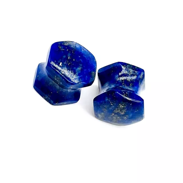 Natural Lapis Lazuli Ear Plugs, Hexagon Shape, Double Flare, Size 3mm to 50