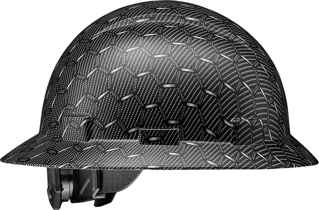 Full Brim OSHA Construction Hard Hat, Carbon Fiber Design Gloss Finish Hard Hats