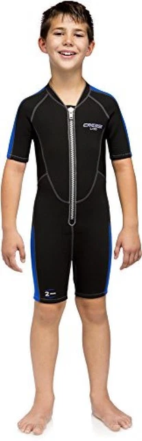 (TG. XS, Anni 6/7) Cressi Lido Shorty Junior Muta, 2 mm, Unisex - Bambino, Blu,