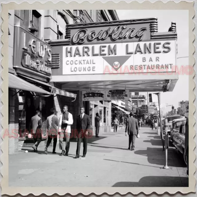 50s HARLEM MANHATTAN NEW YORK CITY STREET SCENE SHOP SIGN OLD USA Photo 10680