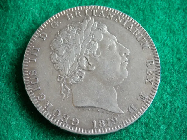 1819 King George III Silver Crown. LIX. EF. Almost UNC. Free Postage. 2