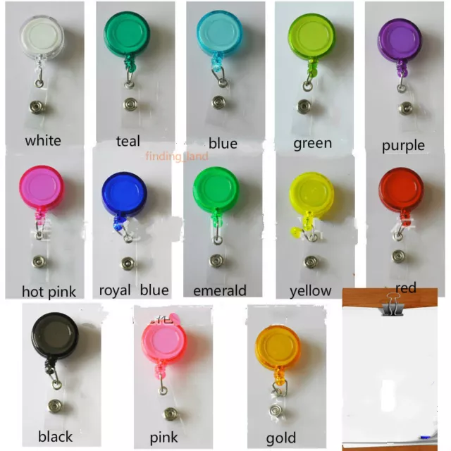 3x Badge Reel Retractable Recoil YOYO SKI PASS ID Card Holder Key Chain 13 color