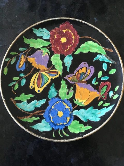 grand plat faience de monaco kerina motifs papillons