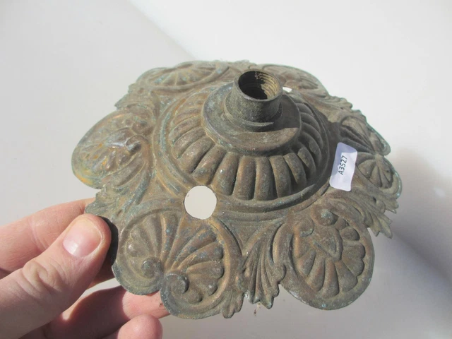 Victorian Brass Ceiling Light Hook Bracket Plate Chandelier Rose Old Rococo Gilt