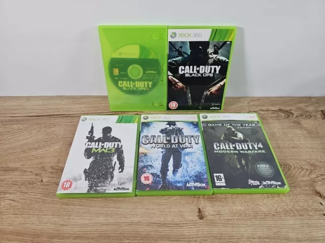 Call of Duty Bundle: Xbox 360 Black Ops 1&2 MW3 COD 3 World at War COD 4