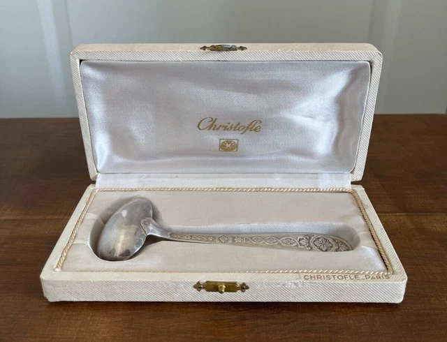 Cuillère à Sucre En Métal Argenté Vintage, Poinçon Ancre Marine, 20,7 Cm
