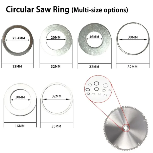 Anillo de distancia anillo reductor piezas conversión accesorios hoja para sierras circulares