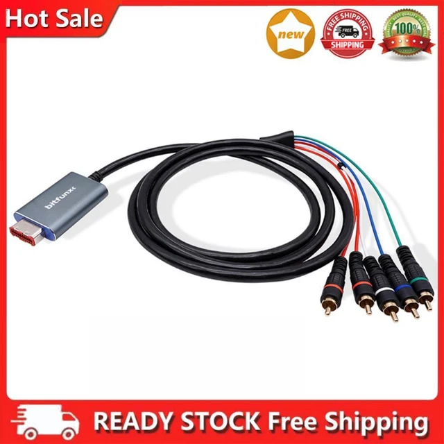 COMPONENT CABLE 5RCA Audio Video YPbPr Component Adapter NGC Digital AV ...