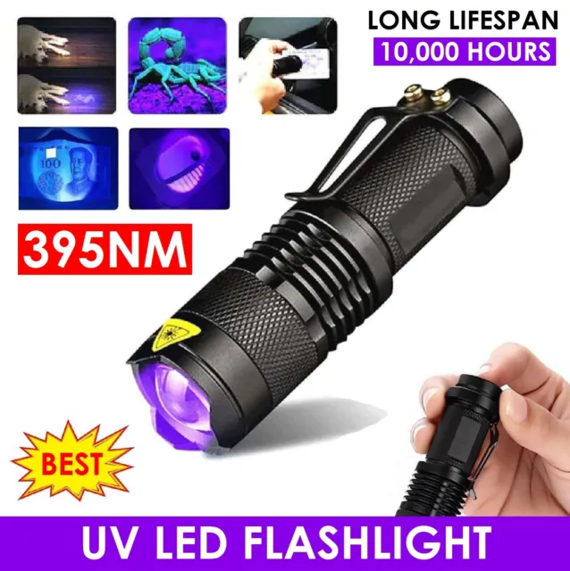 UV Torch Ultra Violet LED Flashlight Blacklight Light 395 Inspection Lamp Zoom