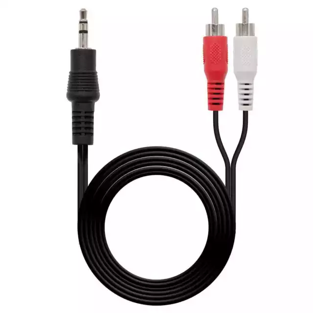 Nanocable Cable Adaptador de Audio Jack 3,5mm a 2 RCA L/R Machos 10.24.0301 1,5m