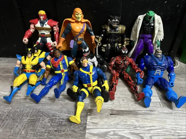 X-MEN Spiderman Marvel 10" 1990s Toy Biz Figure Lot Of 11 Huge Size Figures