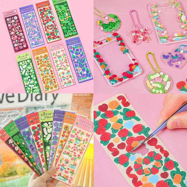 Pegatina de papelería bricolaje 8 piezas tarjeta acrílica manualidades decoración