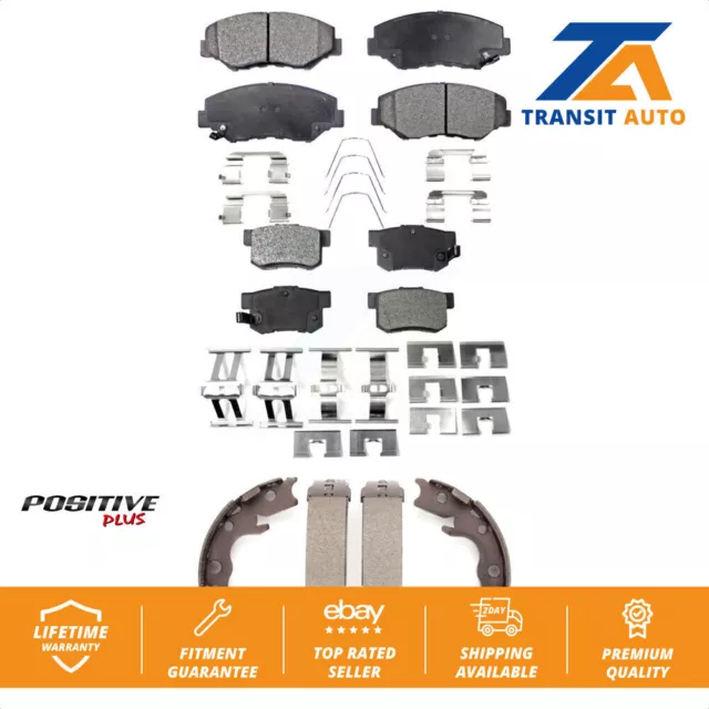 Front Rear Semi-Metallic Brake Pads And Parking Shoes Kit For Honda CR-V Element