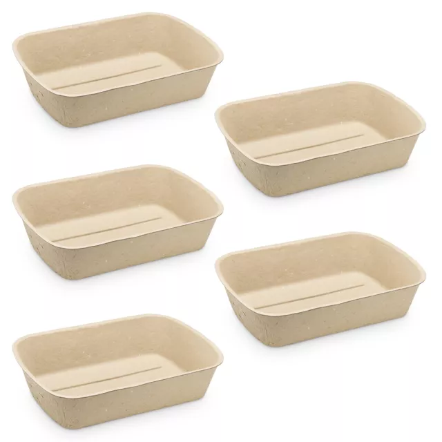 Arenero grande para gatos portátil set de 5x bandeja de cartón biodegradable