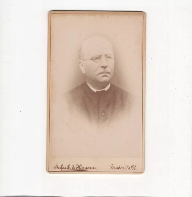 CDV Foto Herrenportrait / Geistlicher - Landau 1880er