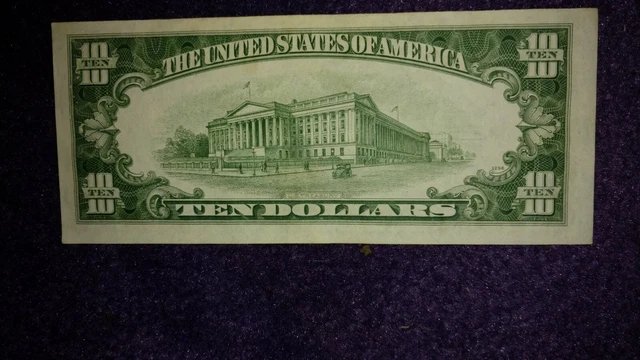 Fr-1704 1934 C Ten Dollar Silver Certificate. Uncirculated Condition Blue Seal. 4