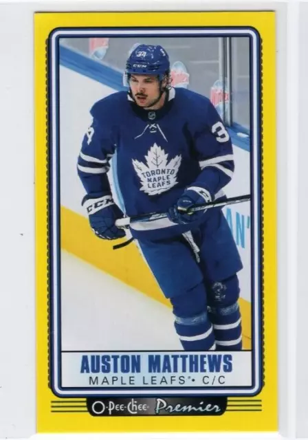 Auston Matthews 21-22 O-Pee-Chee OPC Premier Tall Boys Yellow #P-2 Maple Leafs