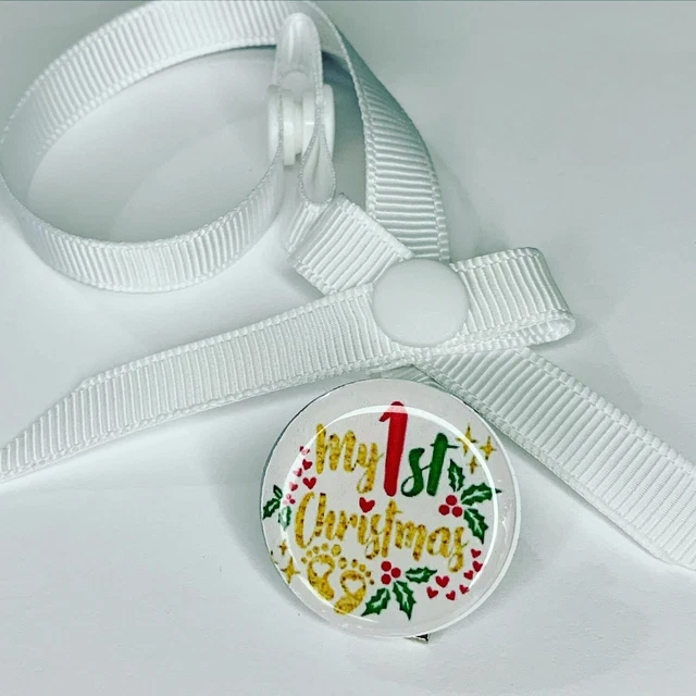 Navidad Mi primer bebé ficticio clip chupete rosa azul baby shower regalo niñas niños