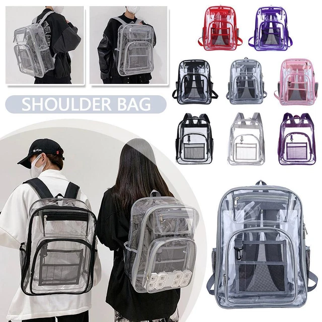 CLEAR BACKPACK HEAVY Duty PVC Transparent Large School Book Ba, 30.87