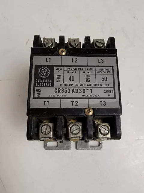 Ge Definite Purpose Contactor. Cr353 Ad3D*1. 3 Pole.