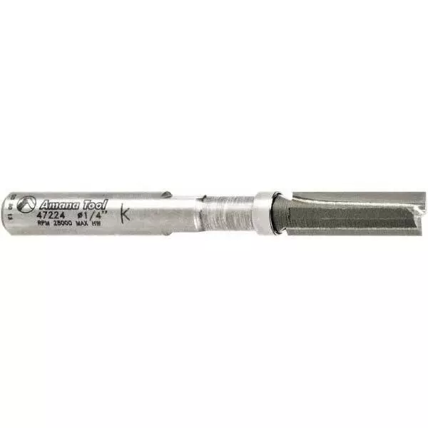 Amana Tool 1/4" Diam, 3/4" LOC, 2 Flute Carbide-Tipped Edge Profile Pattern-C...