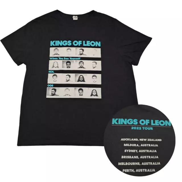 Kings Of Leon 2022 Australian Tour T-Shirt Mens XXL - Black Tee Rock Music
