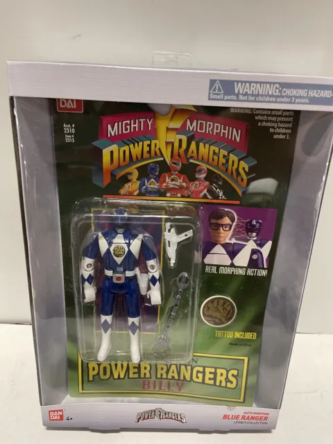 Mighty Morphin Power Rangers Legacy Auto Morphin Flip Head Blue Ranger Figure