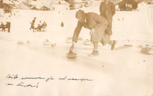 Cpa Sport Carte Photo D'un Joeur De Palais En Suisse