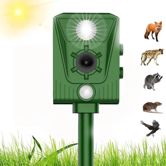 Répulsif à Ultrasons Solaire Pour Chats Et Chiens - Étanche, Détecteur De Mouvement, Recharge USB - Pour Jardin, Terrasse, Balcon