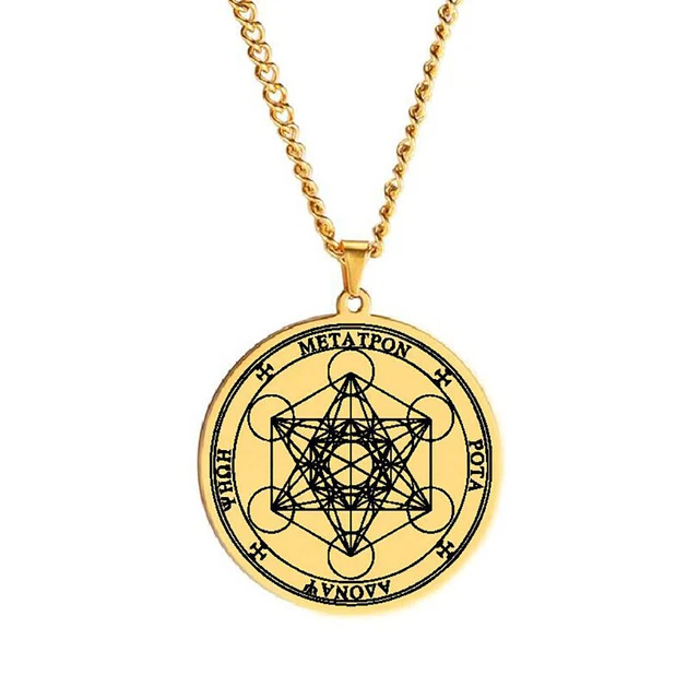 Metatron Cube Pendant,Sacred Geometry Archangel Necklace Jewelry Gift-