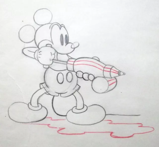 1935 Mickey Mouse Original Production cel Drawing WALT DISNEY - MICKEY'S GARDEN