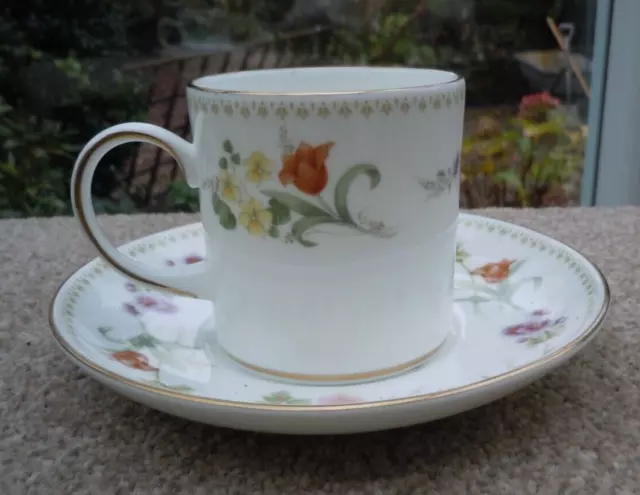 Wedgwood Bone China Mirabelle Pattern Coffee Cup-Can and Saucer