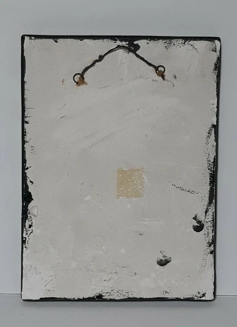 Vintage Plaster Of Paris Tile "The Rendezvous" Painted Silhouette. 2