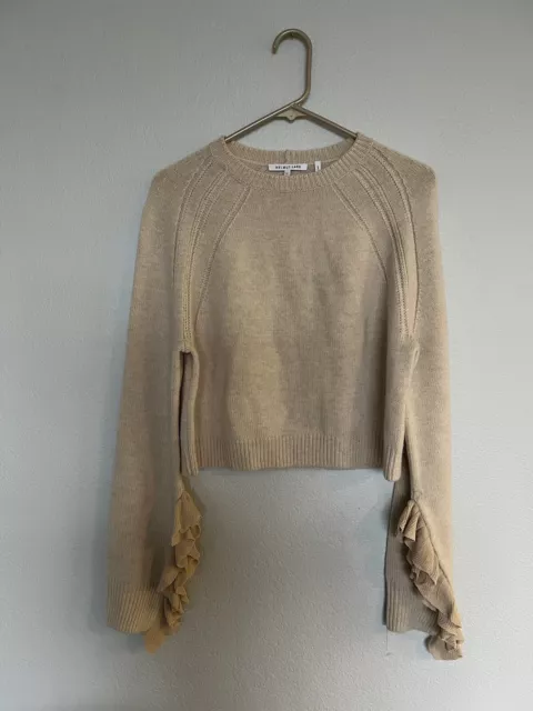 NWOT Helmut Lang cashmere wool crew neck beige Sweater M