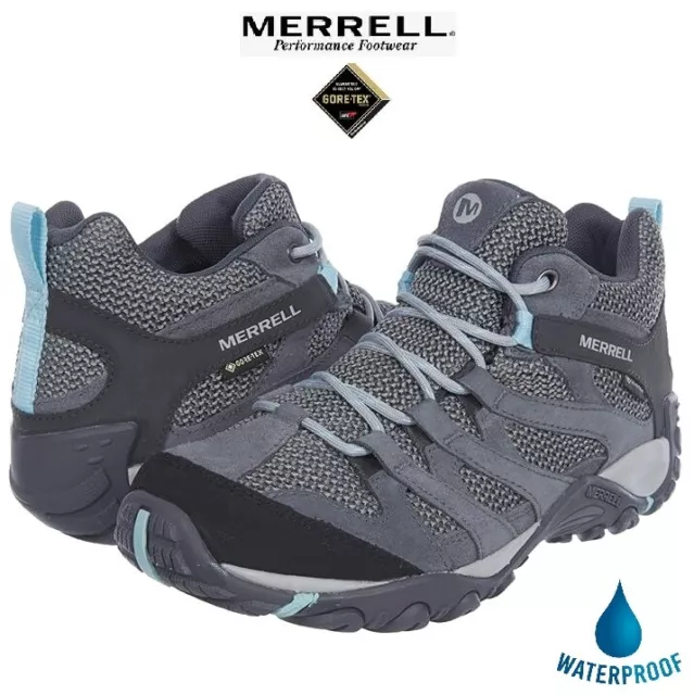 Womens MERRELL GORE-TEX Hiking Climbing WATERPROOF Outdoor Boots Shoe Trainer Sz