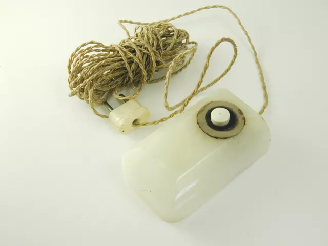 Antique art deco white marble bell pusher butler maids bell circa 1920s